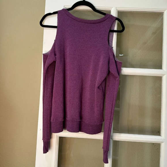 NEW! Alternative brand for NORDSTROM Purple Shoulder Cut Out Sweatshirt - small - Picture 4 of 7